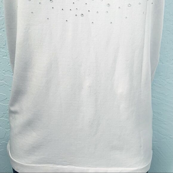 LC Couture White Rhinestone Embellished Tank Top Size Small - Picture 4 of 10
